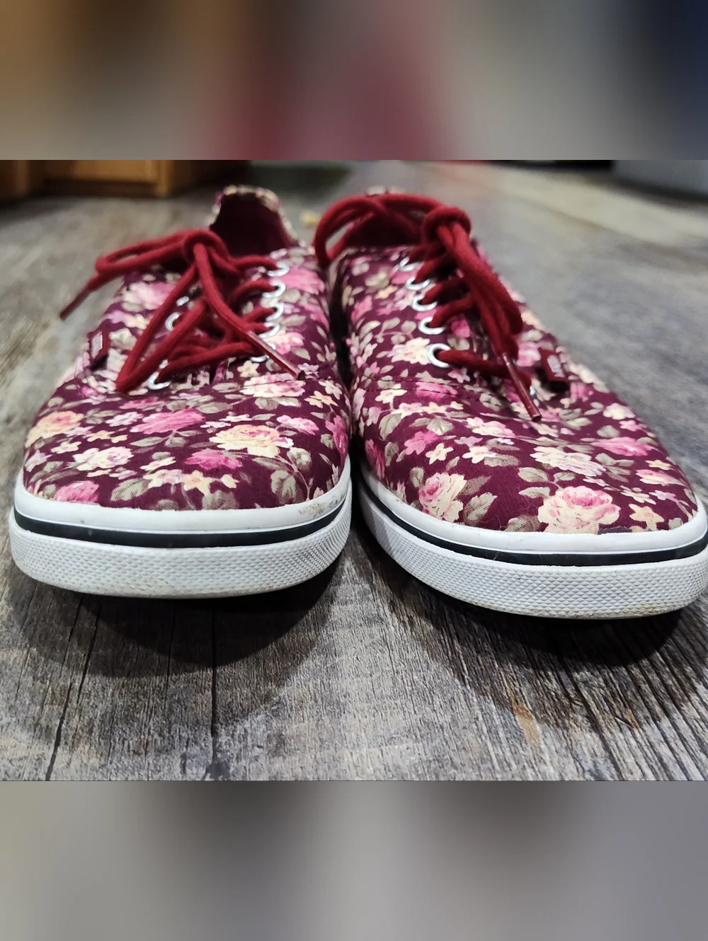 Vans Burgundy Tawny Port Floral Authentic Lo Pro Men's 7.5 / Women's 9 - Picture 2 of 11